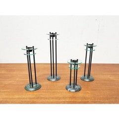 Juego de 4 candelabros italianos postmodernos serie Milano, años 80