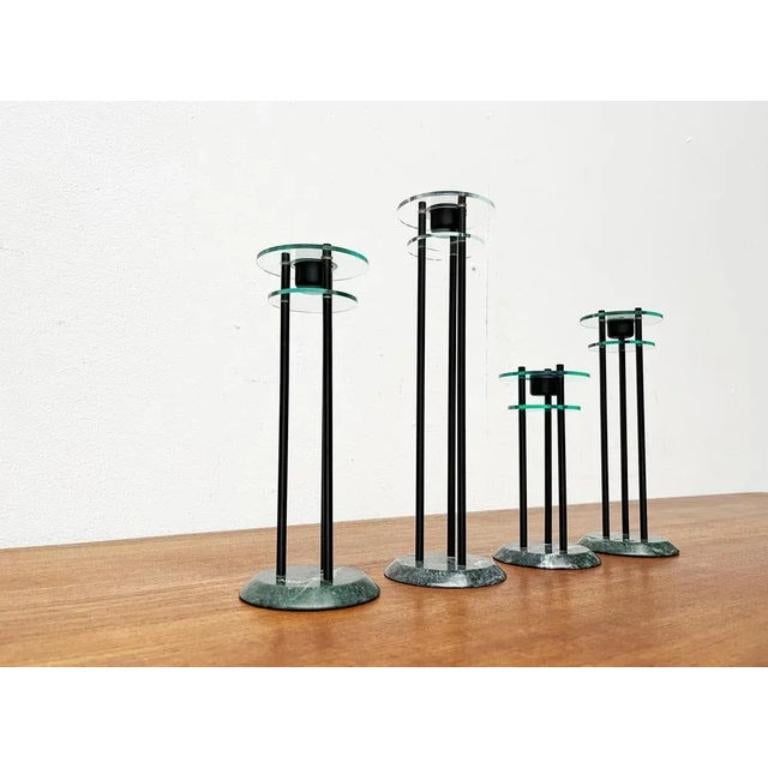 Post-Modern Set of 4 Italian Postmodern Milano Series Candleholders, 1980s For Sale