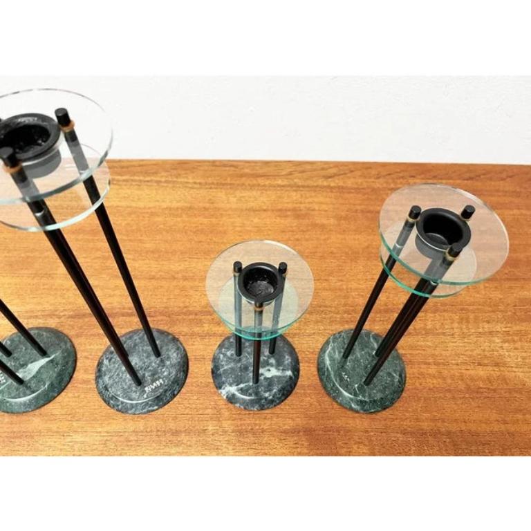 Set of 4 Italian Postmodern Milano Series Candleholders, 1980s In Excellent Condition For Sale In Hamburg, DE