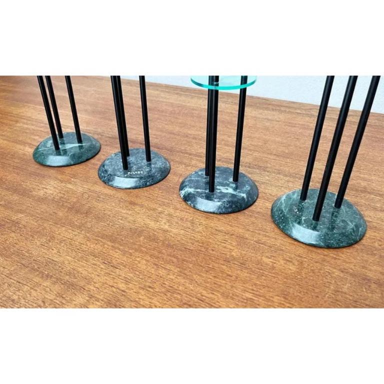 Metal Set of 4 Italian Postmodern Milano Series Candleholders, 1980s For Sale