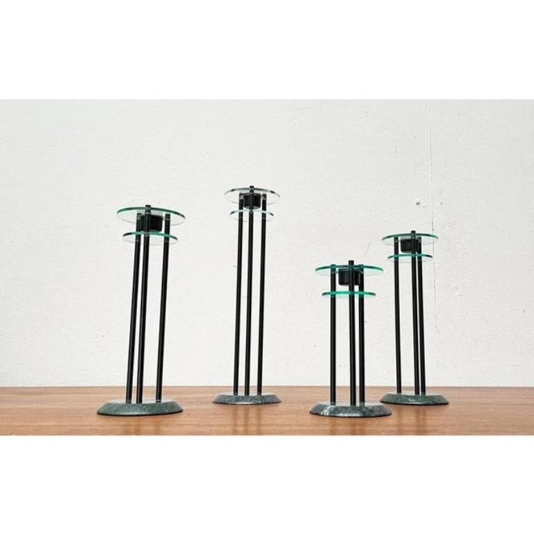 Set of 4 Italian Postmodern Milano Series Candleholders, 1980s For Sale 2