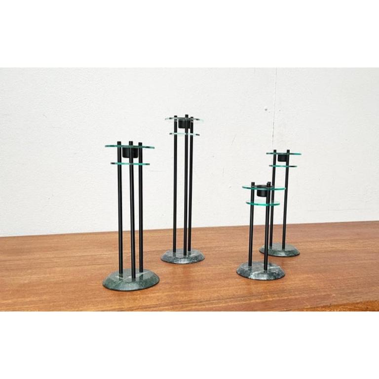 Set of 4 Italian Postmodern Milano Series Candleholders, 1980s For Sale 3