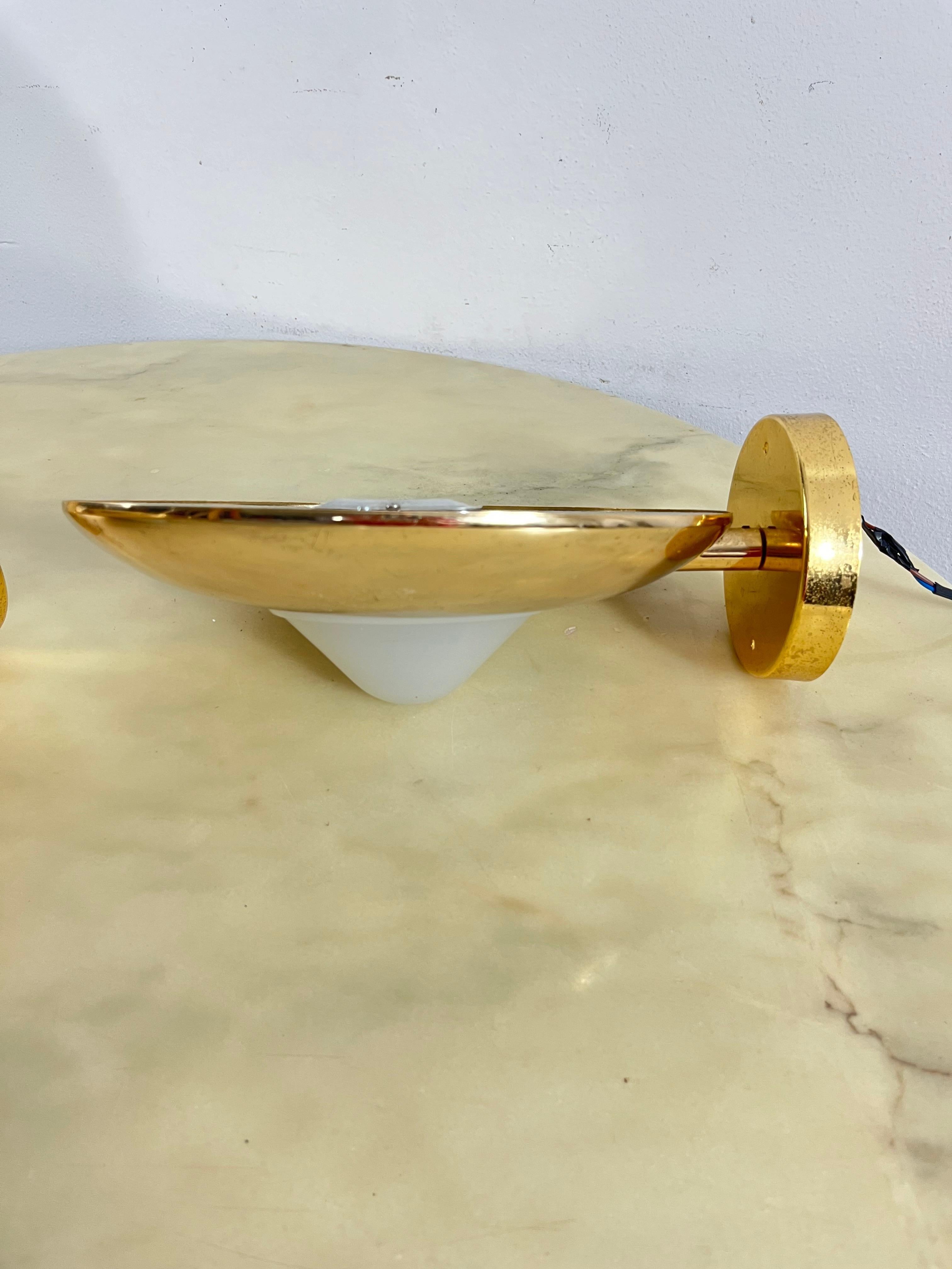 Métal Ensemble de 4 lampes murales halogènes de style Régence italienne, années 1970 en vente