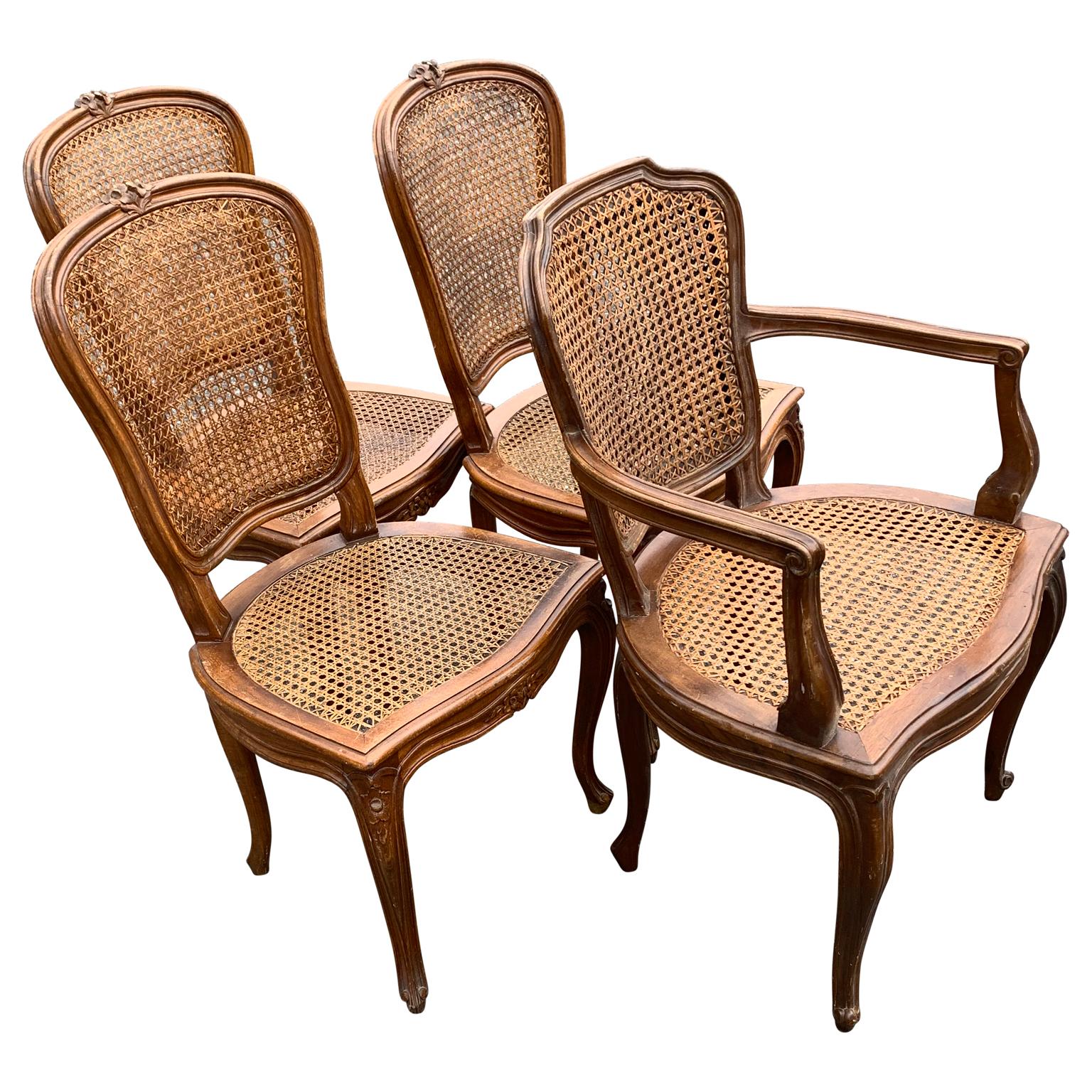 Set of 4 Italian Rococo style dining room chairs

Caning and sturdiness of chairs is in good working conditions

Complimentary front door delivery includes most areas of Washington DC metro, Baltimore, Philadelphia, New Jersey, New York and