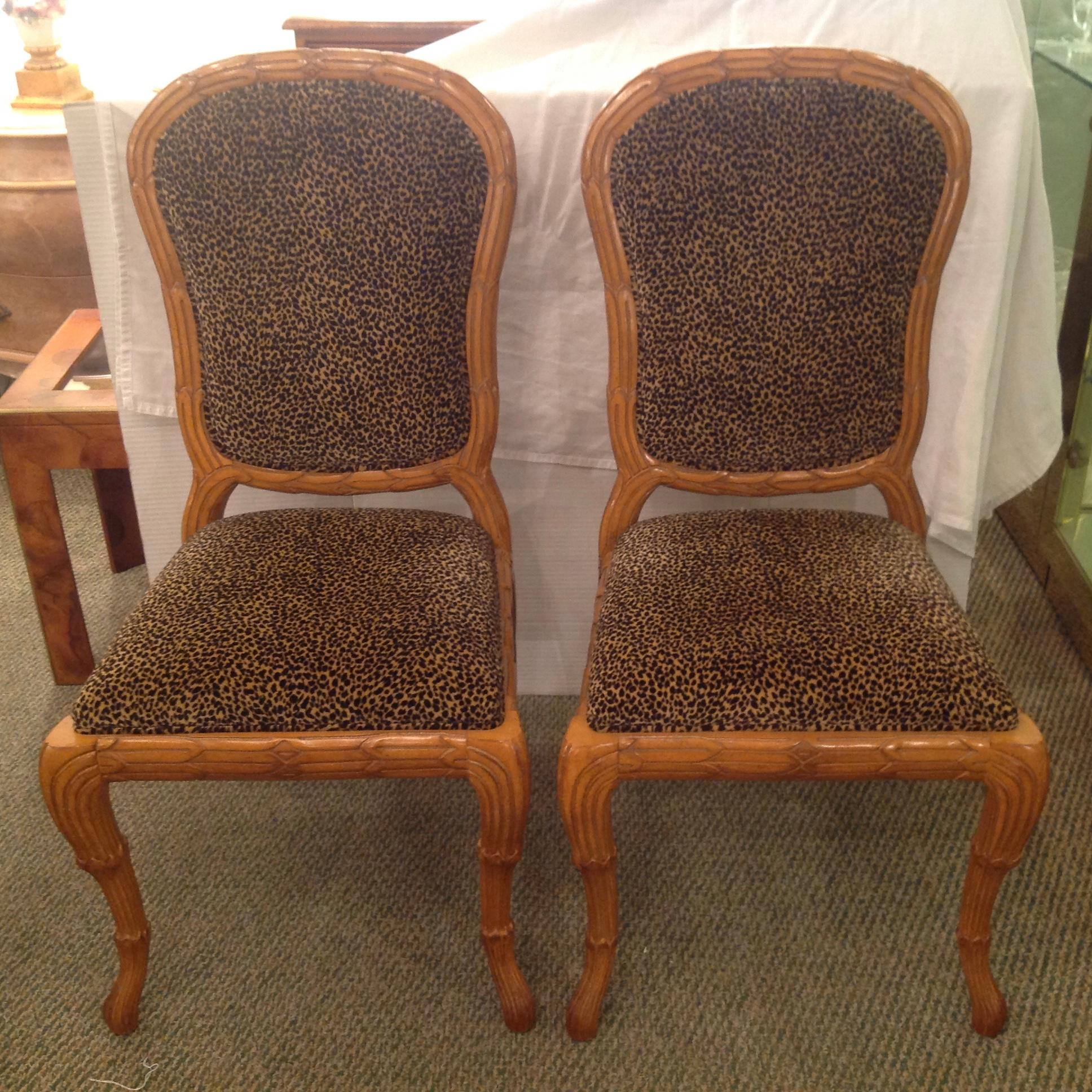 Stunning faux bois carving, together with exiting faux leopard seats and backs.
Superb quality and style.