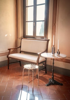 Set de 4 bougeoirs italiens plaqués argent, design artisanal, en stock