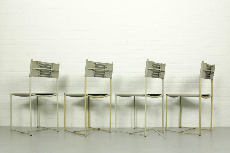 Iron Set of 4 Italian Spaghetti Chairs by Giandomenico Belotti for Alias ​​Design, 19 For Sale