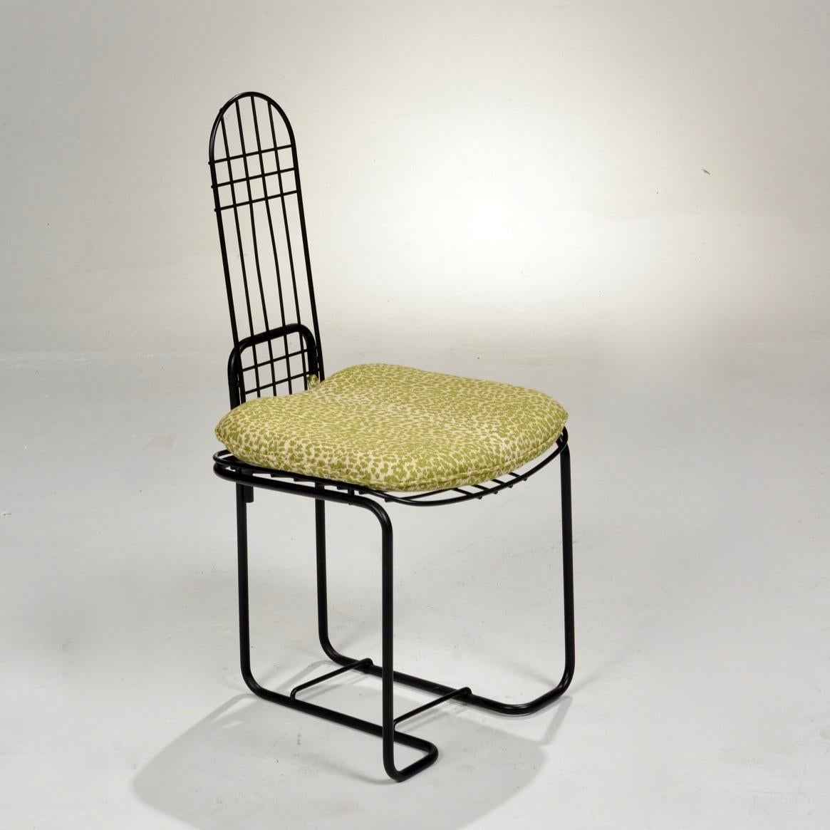 Modern Set of 4 Italian Steel Chairs For Sale