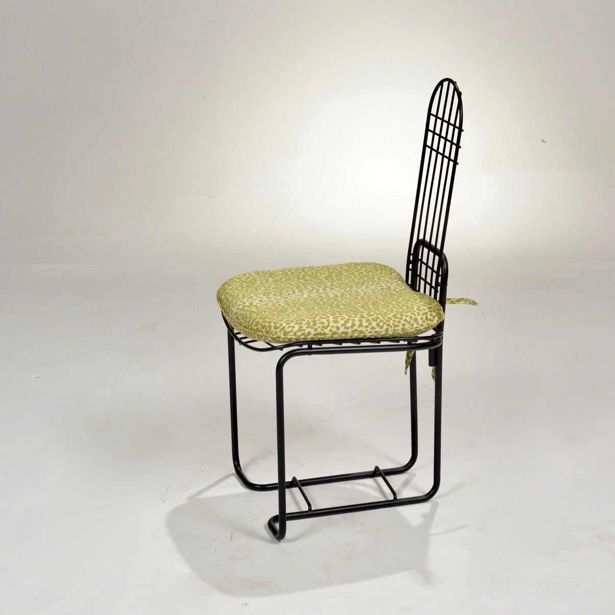 Late 20th Century Set of 4 Italian Steel Chairs For Sale