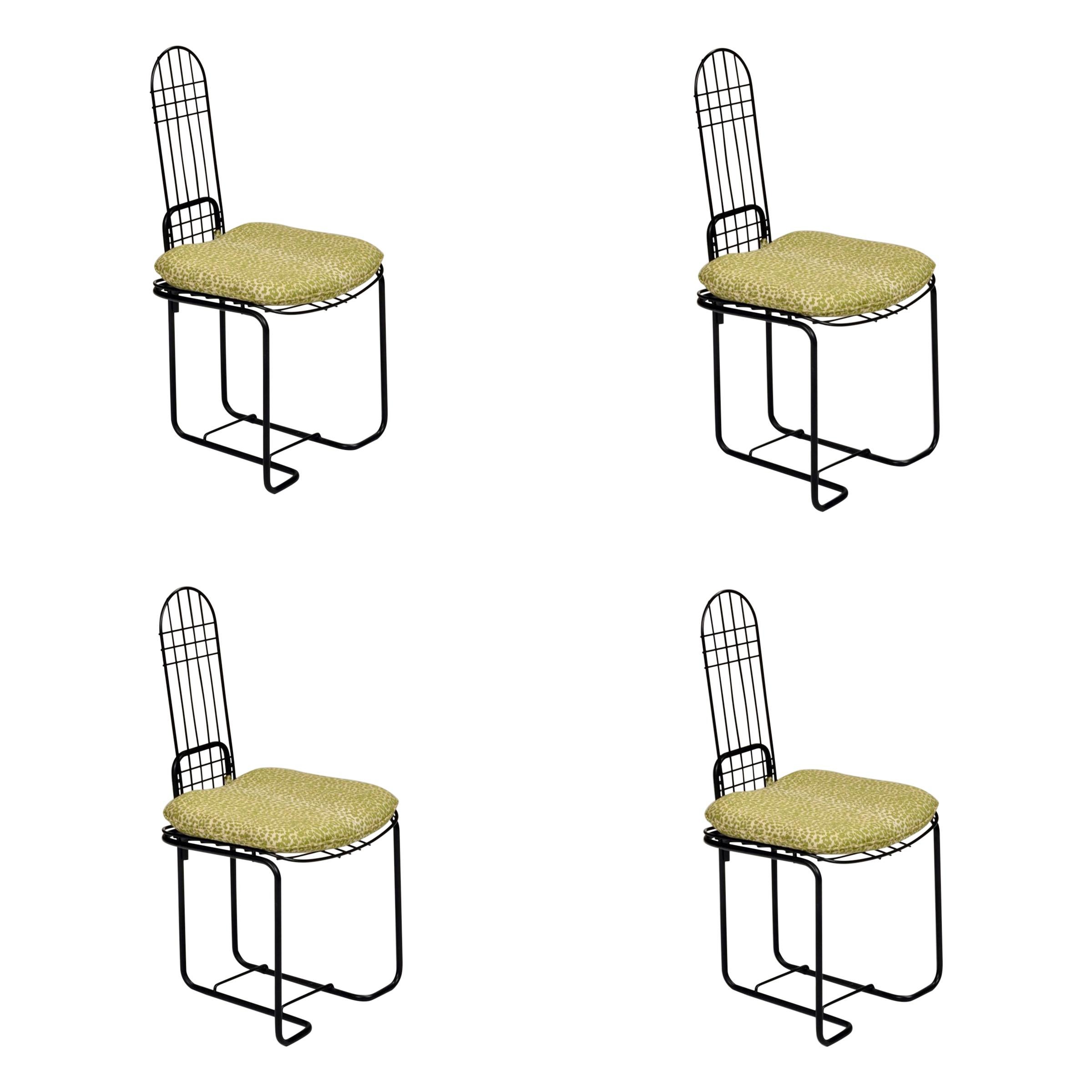 Set of 4 Italian Steel Chairs For Sale