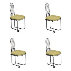 Ensemble de 4 chaises italiennes en acier