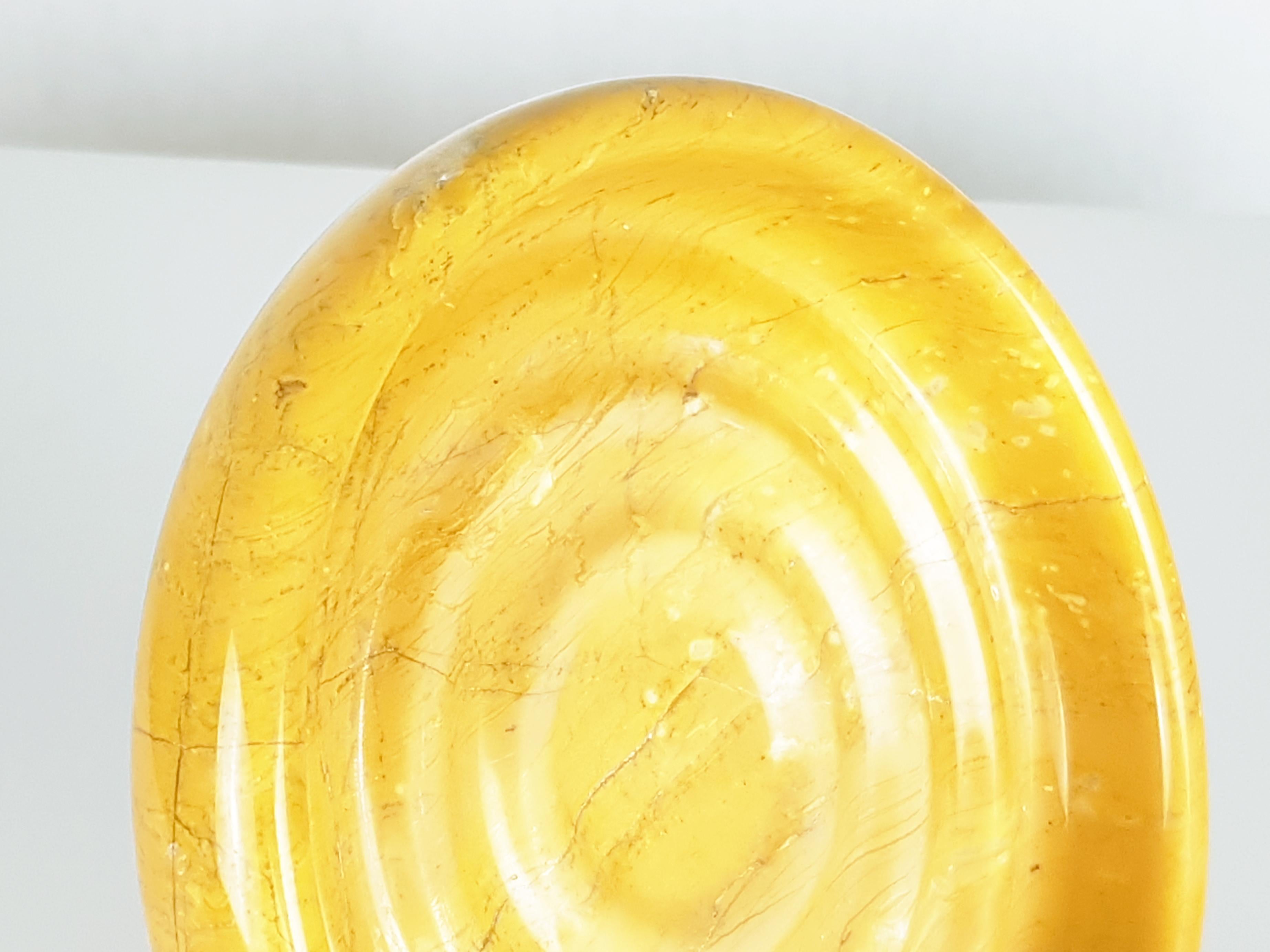 Set of 4 Italian Yellow Siena Marble 1970s Bowls and Boxes For Sale 2