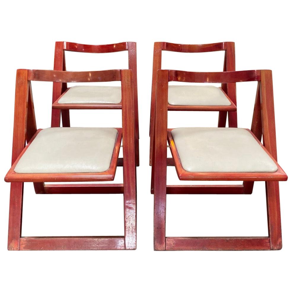 Set of 4 Jacober & d'Aniello "Trieste" Folding Chairs for Bazzani, 1966, Italy