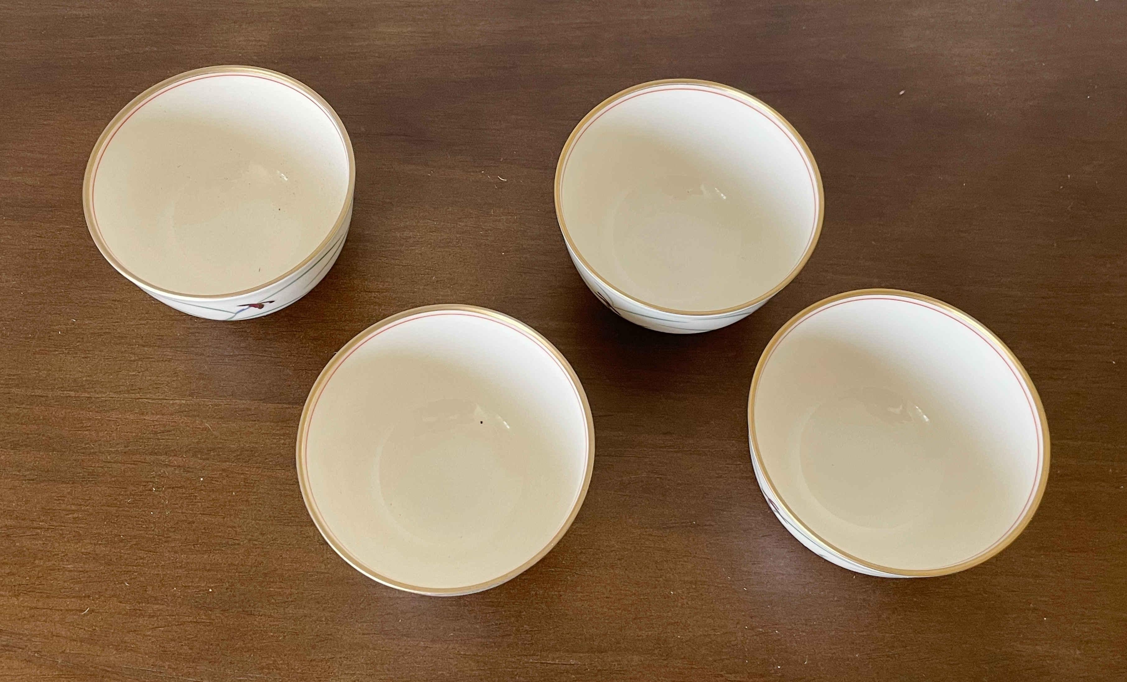 Set of 4 Japanese Koransha Teacups In Excellent Condition For Sale In Los Angeles, CA
