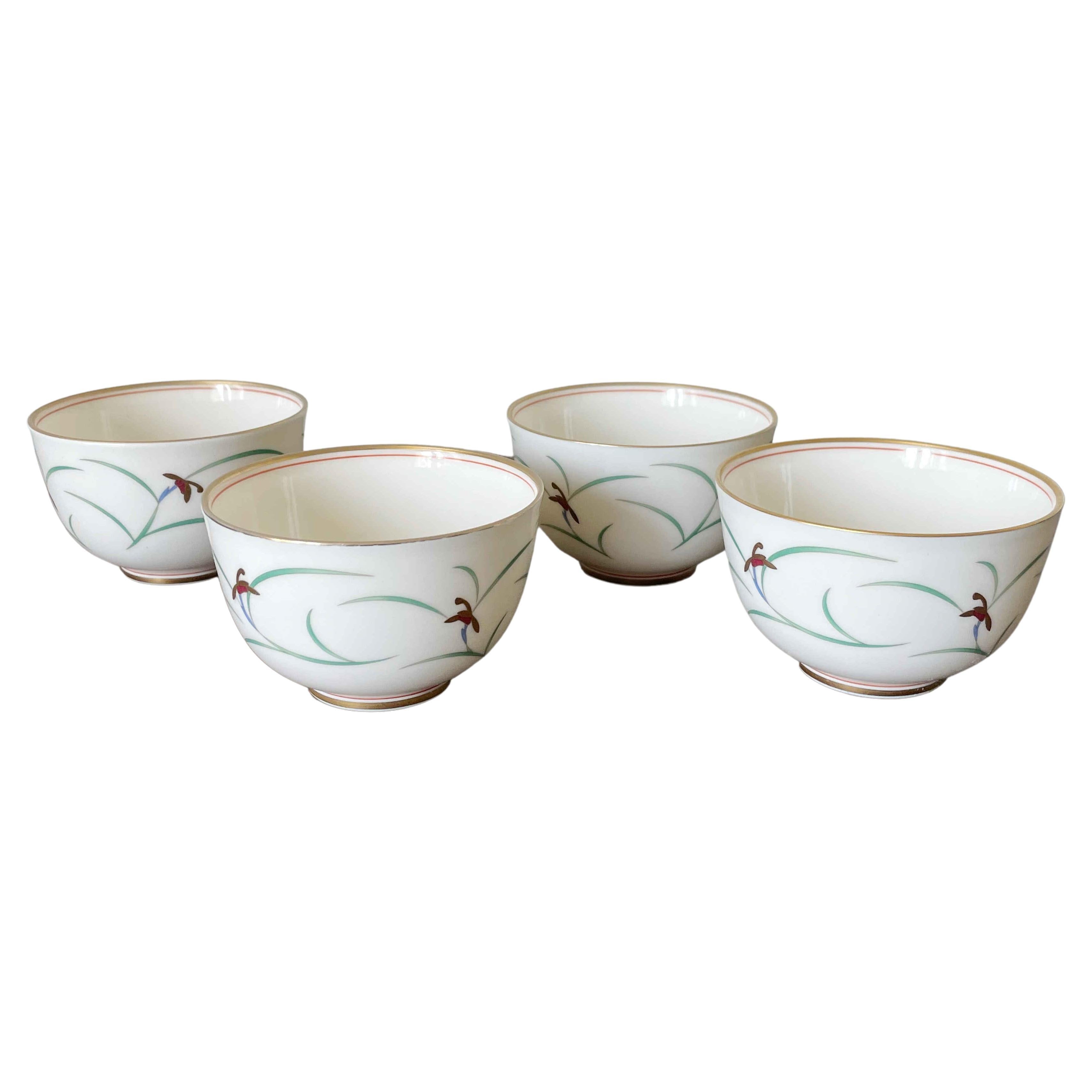 Set of 4 Japanese Koransha Teacups For Sale