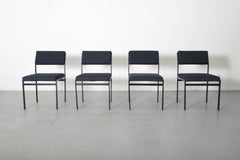 Set di 4 sedie da pranzo della serie giapponese di Cees Braakman con rivestimento blu scuro