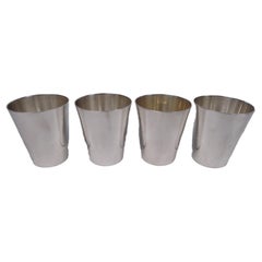 Set of 4 JE Caldwell American Modern Sterling Silver Shot Glasses