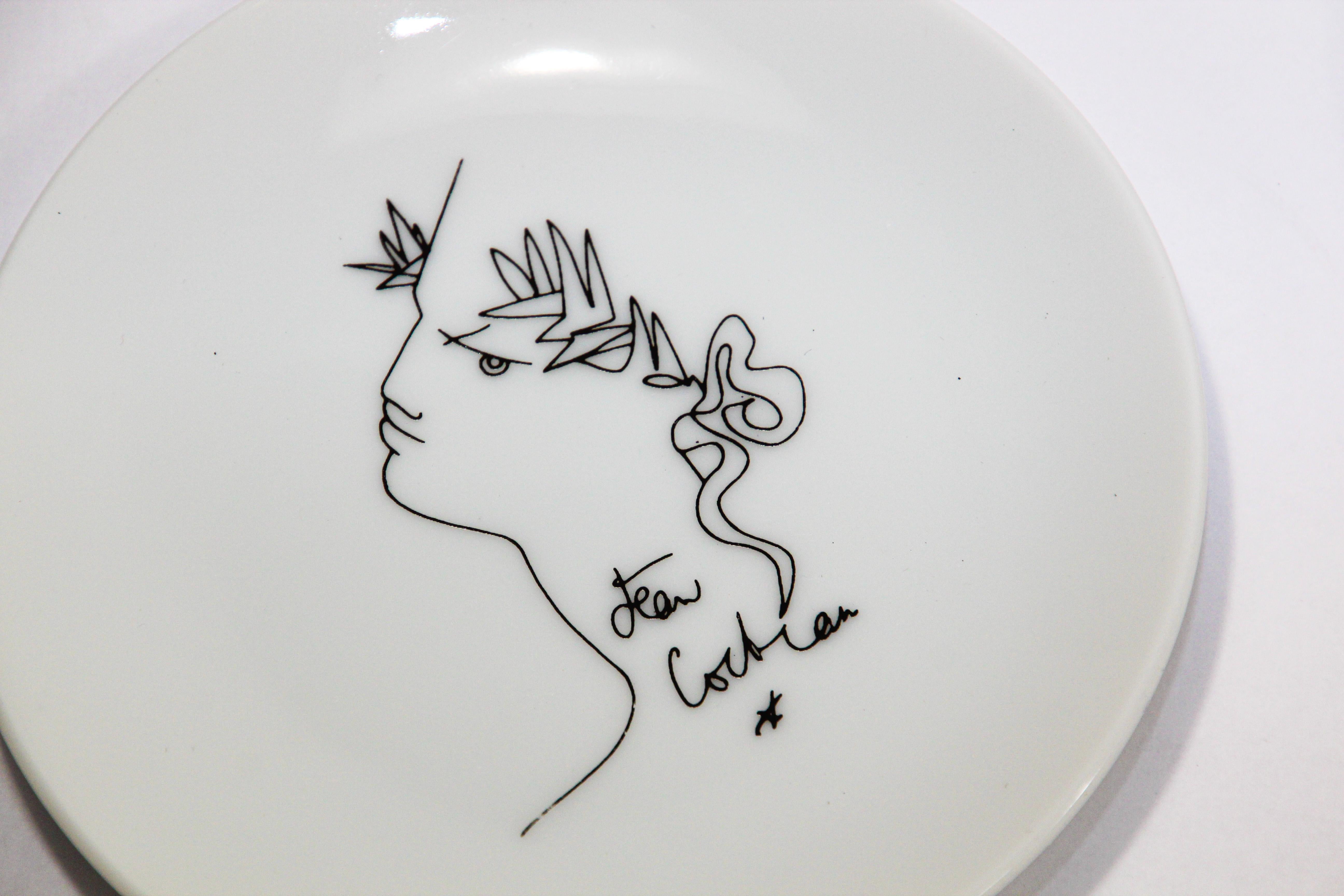 Set of 4 Jean Cocteau Porcelain Decorative Collectible Art Plates 1