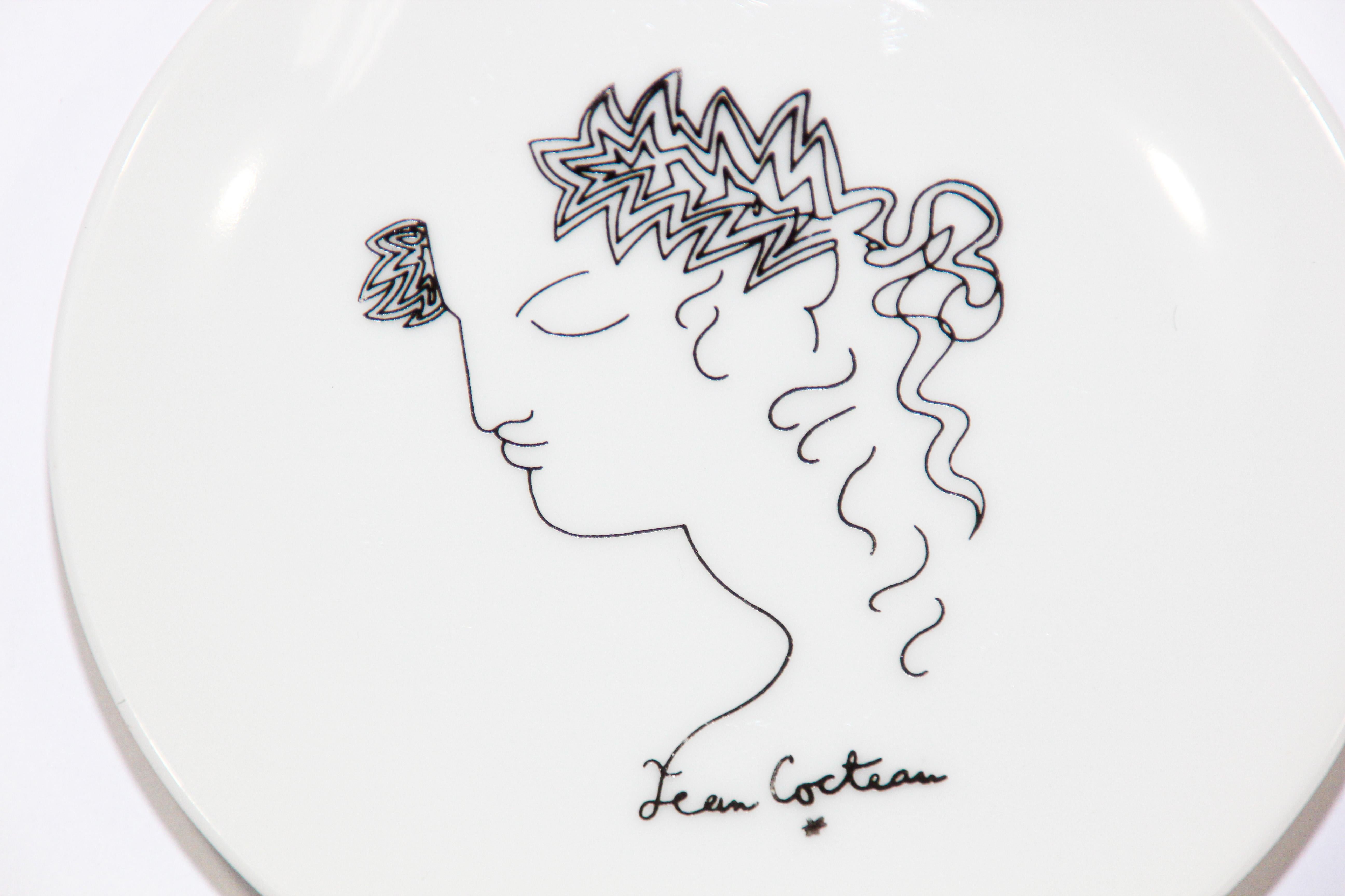 Set of 4 Jean Cocteau Porcelain Decorative Collectible Art Plates 3