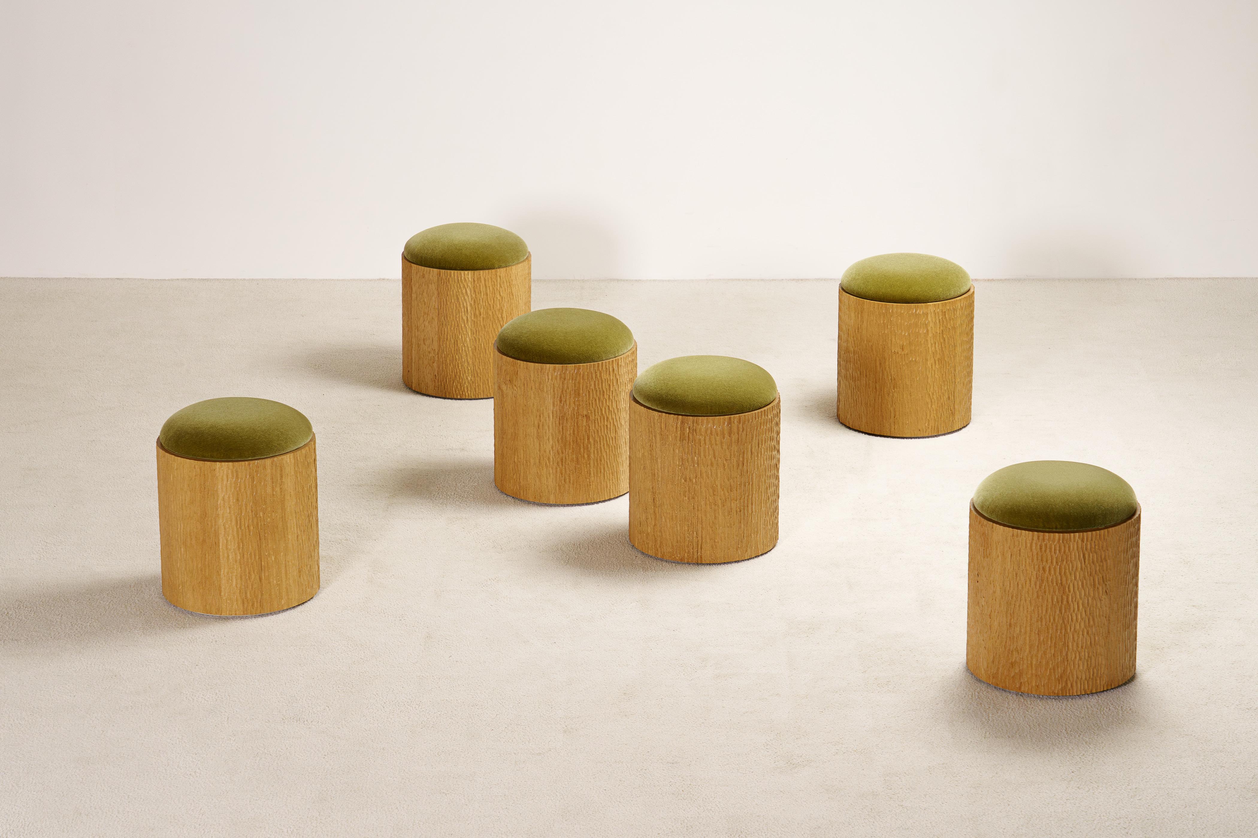 Juego de 4 taburetes Jessie de Proisy Studio. Tejido de mohair de lujo. en venta 4