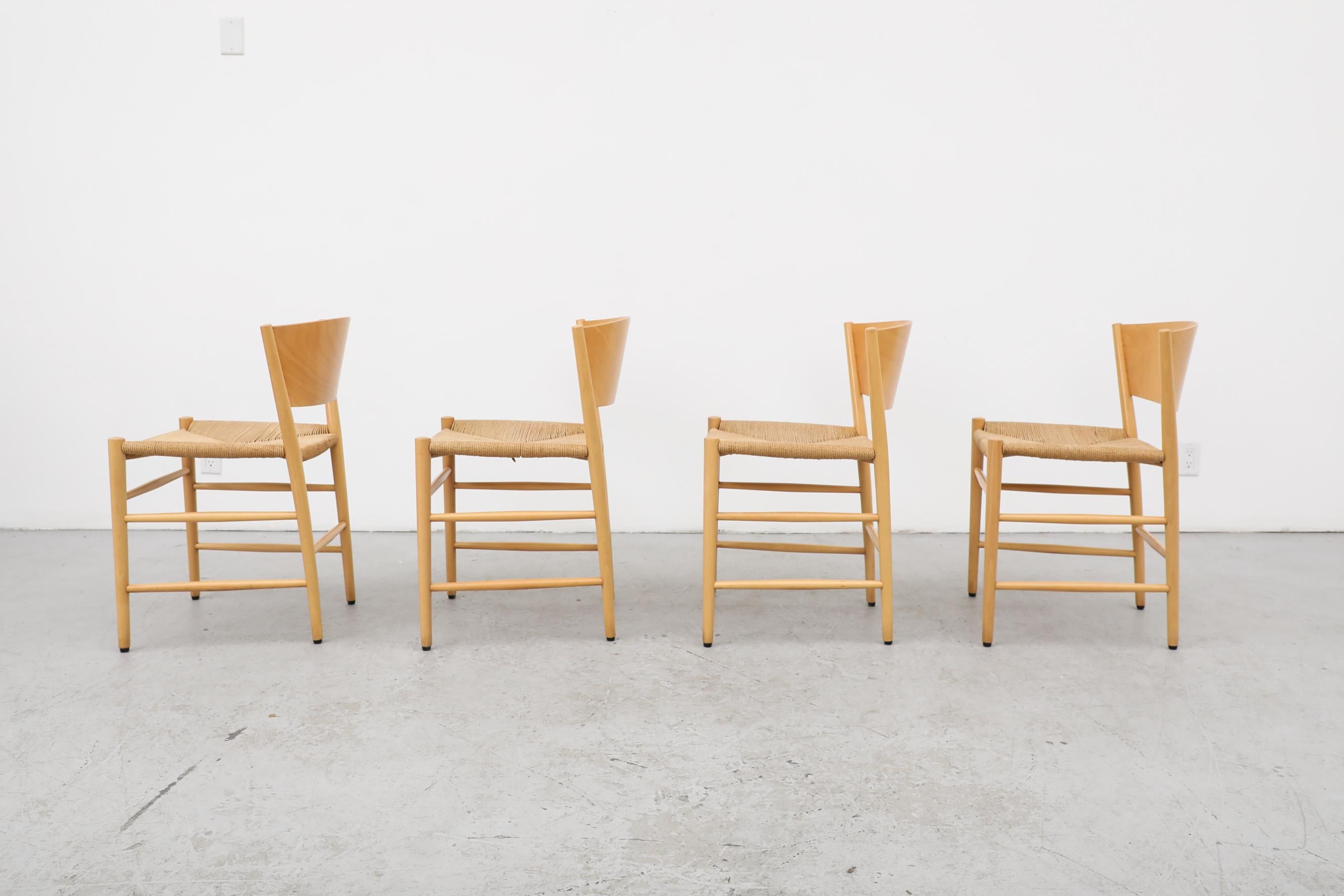 4 dänische 'Jive'-Stühle aus Birke von Tom Stepp aus den 1990er Jahren für Kvist Møbler (Dänisch) im Angebot
