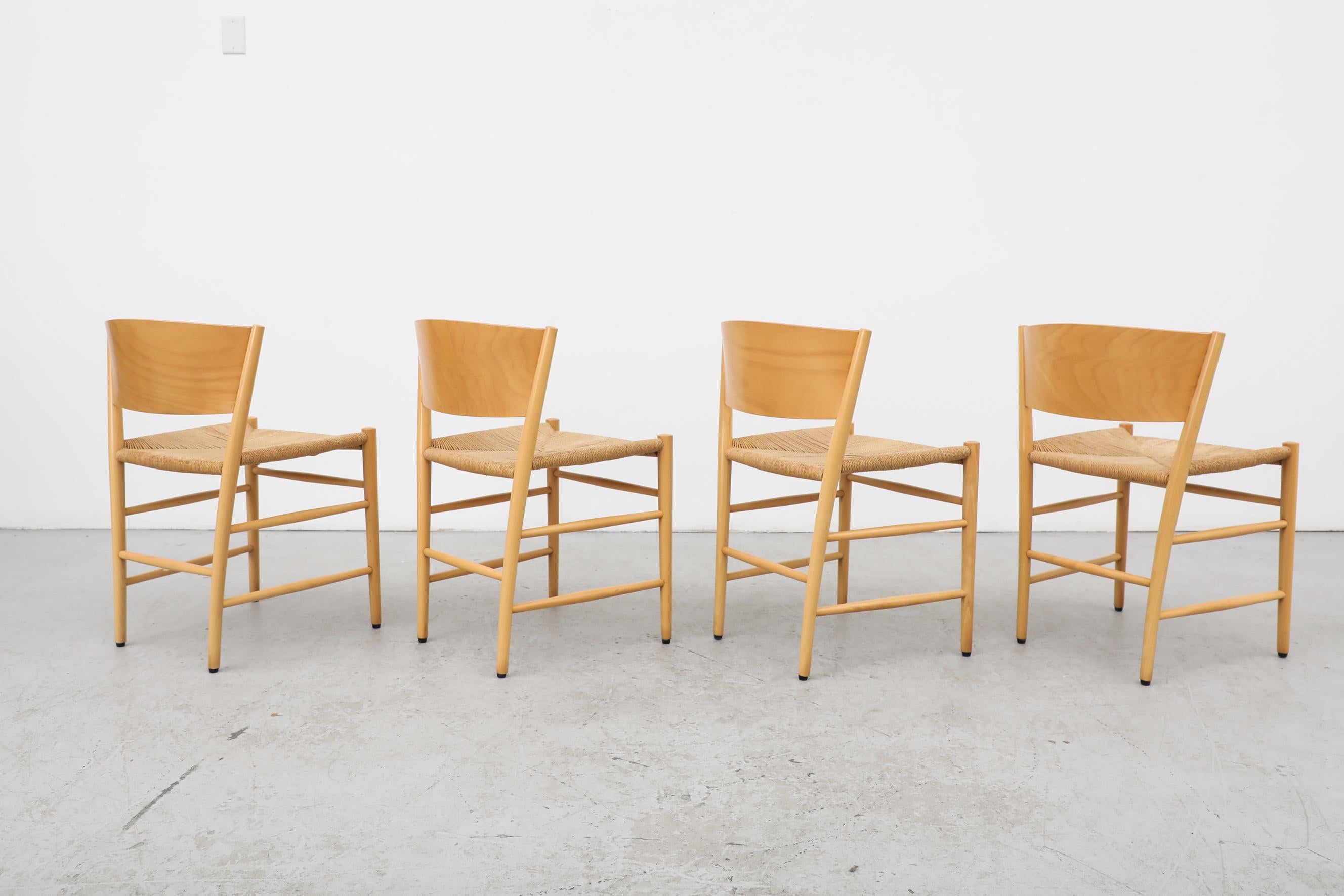 Fin du 20e siècle Ensemble de 4 chaises danoises 'Jive' des années 1990 par Tom Stepp en bouleau pour Kvist Møbler en vente