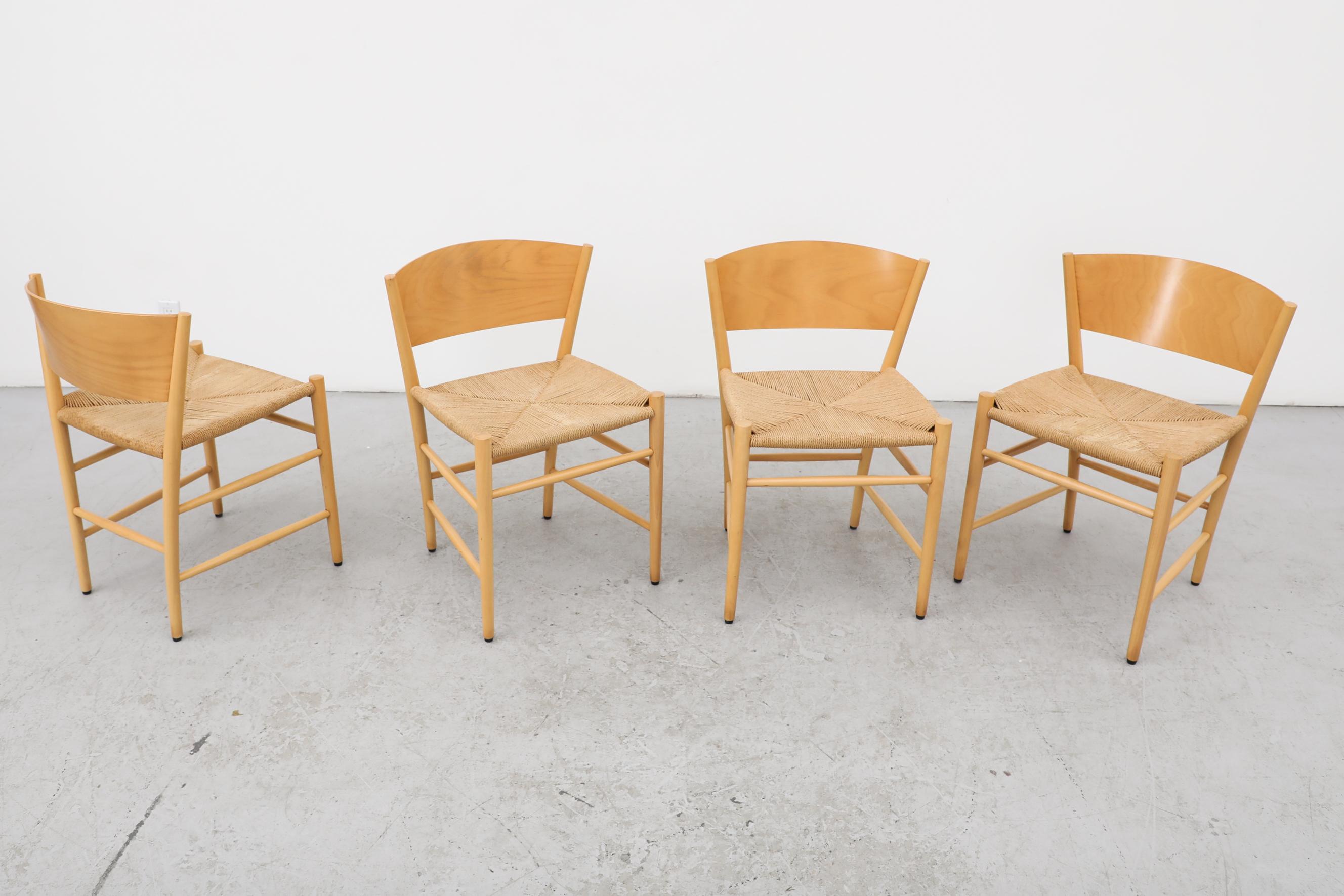 Bouleau Ensemble de 4 chaises danoises 'Jive' des années 1990 par Tom Stepp en bouleau pour Kvist Møbler en vente