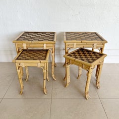 Set of 4 John Hutton for Donghia Bamboo Nesting Tables, 1980s