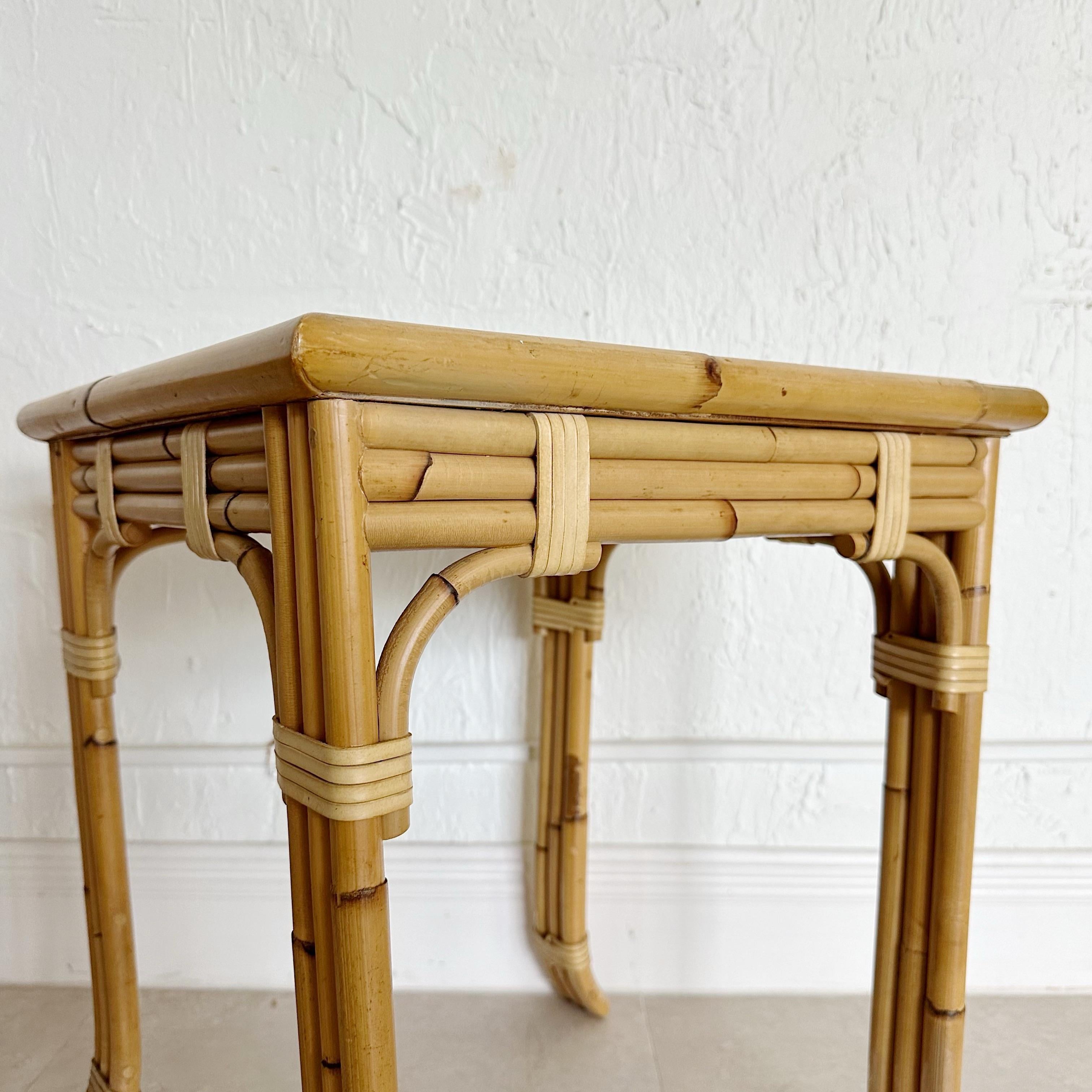 Late 20th Century Set of 4 John Hutton for Donghia Bamboo Nesting Tables, 1980s