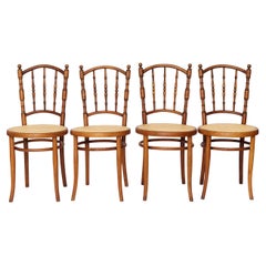 Set of 4 Josef Kohn Bentwood Chairs – Austrian Vintage 1930s–1950s, Beechwood