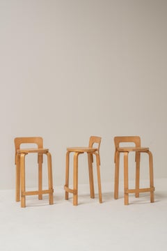 Set of 4 K65 Stools by Alvar Aalto for Artek, 1960s