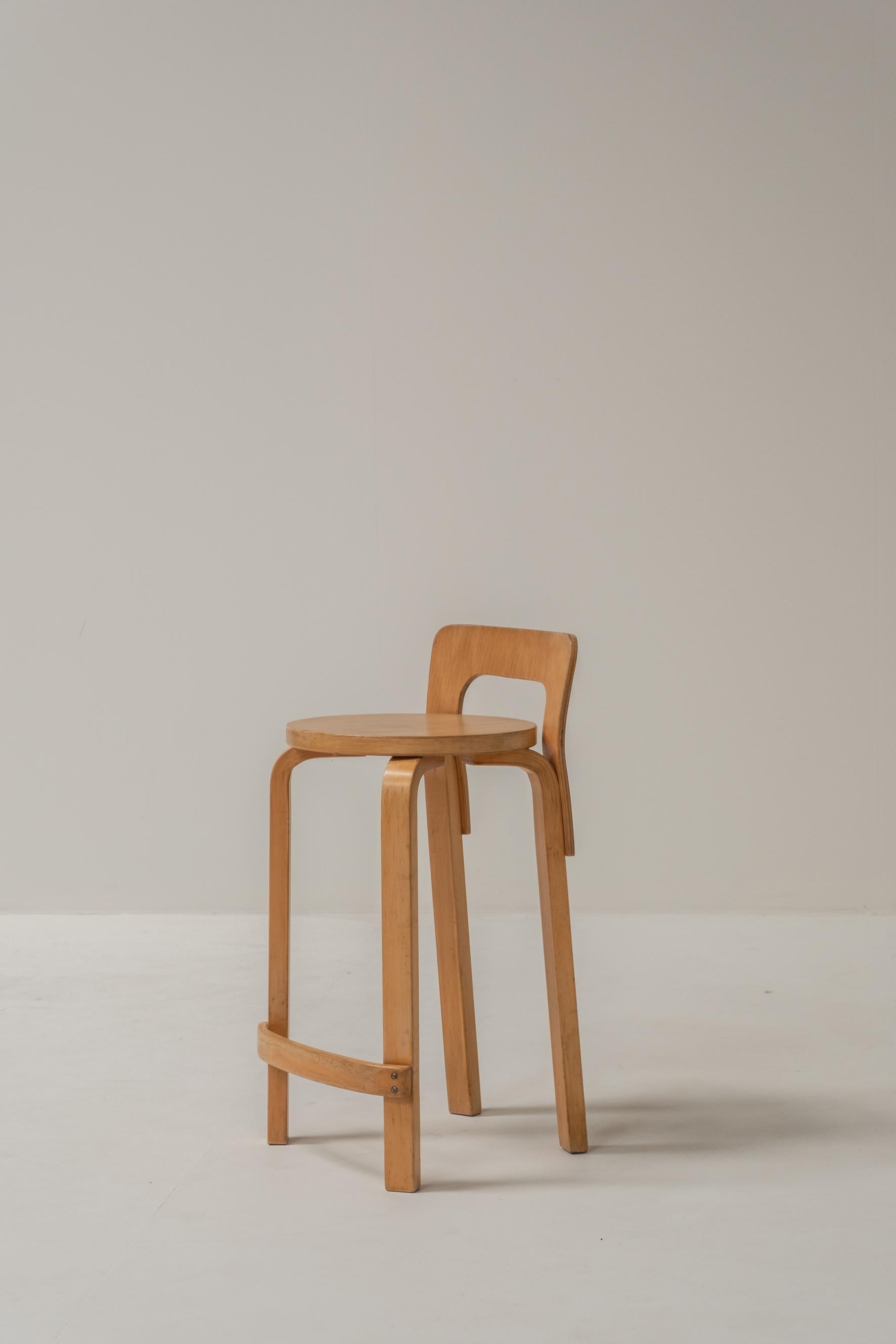 Other Set of 4 K65 Stools by Alvar Aalto for Artek, 1960s For Sale