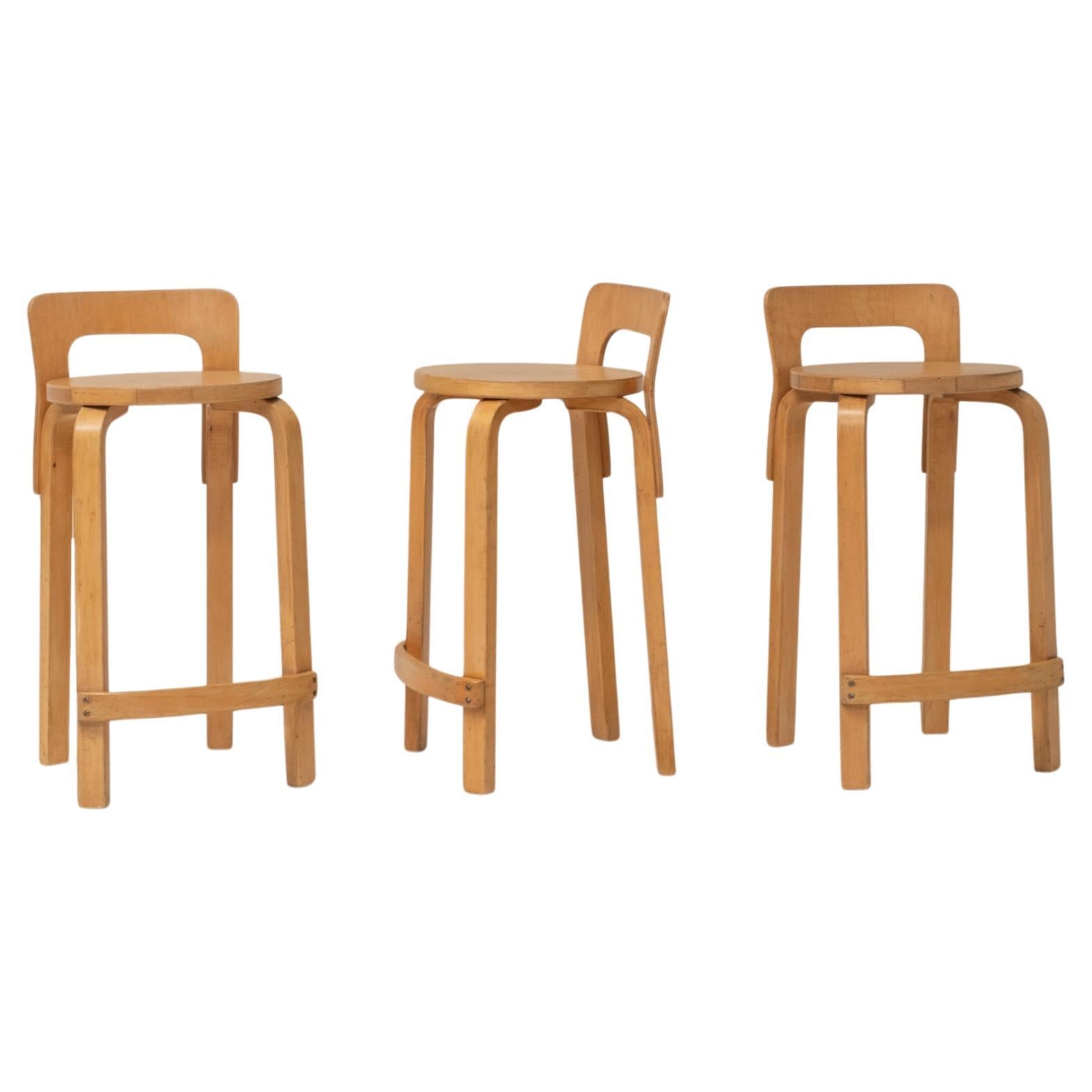 Set of 4 K65 Stools by Alvar Aalto for Artek, 1960s