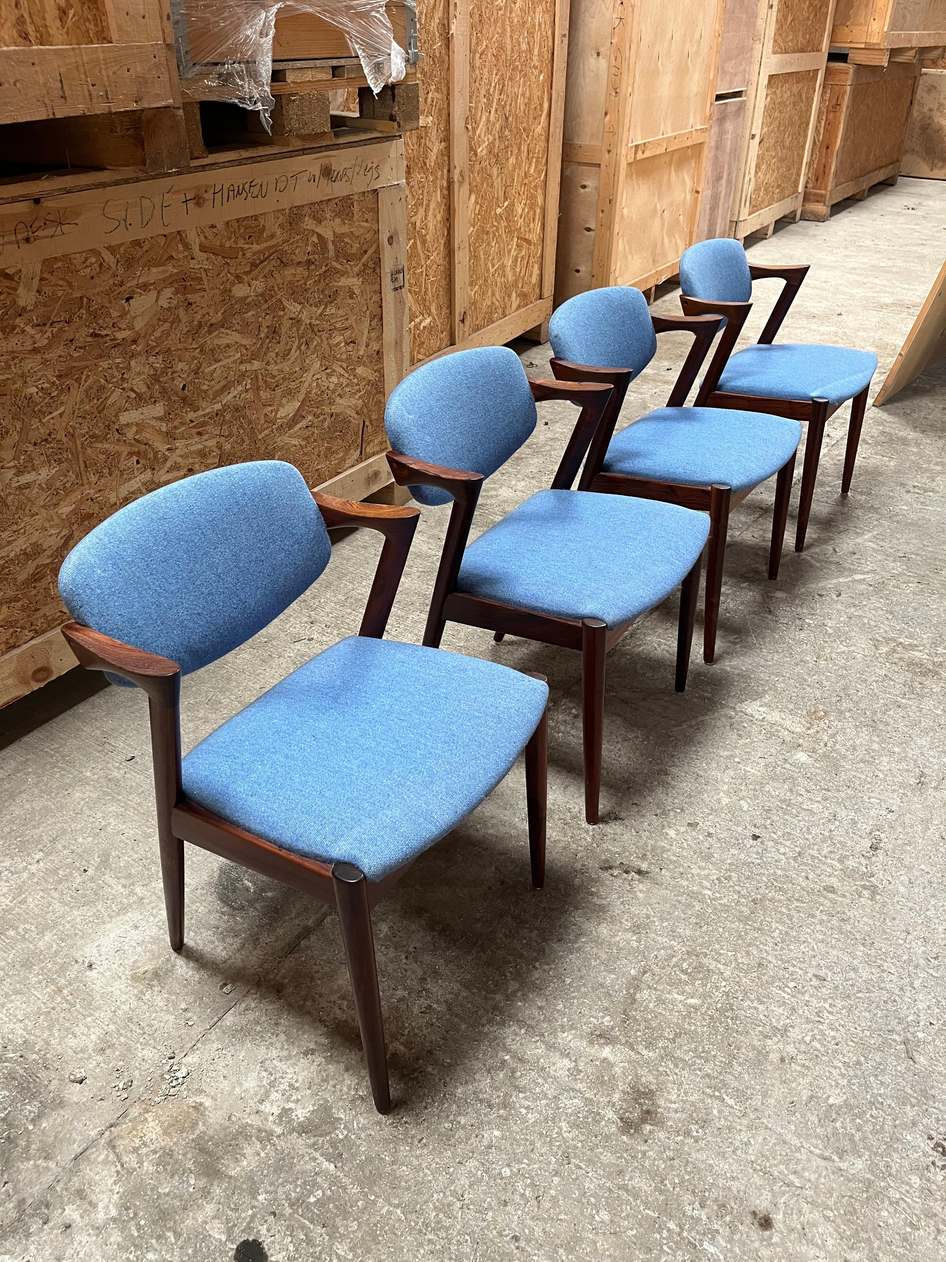 Danish Set of 4 Kai Kristiansen chairs  For Sale