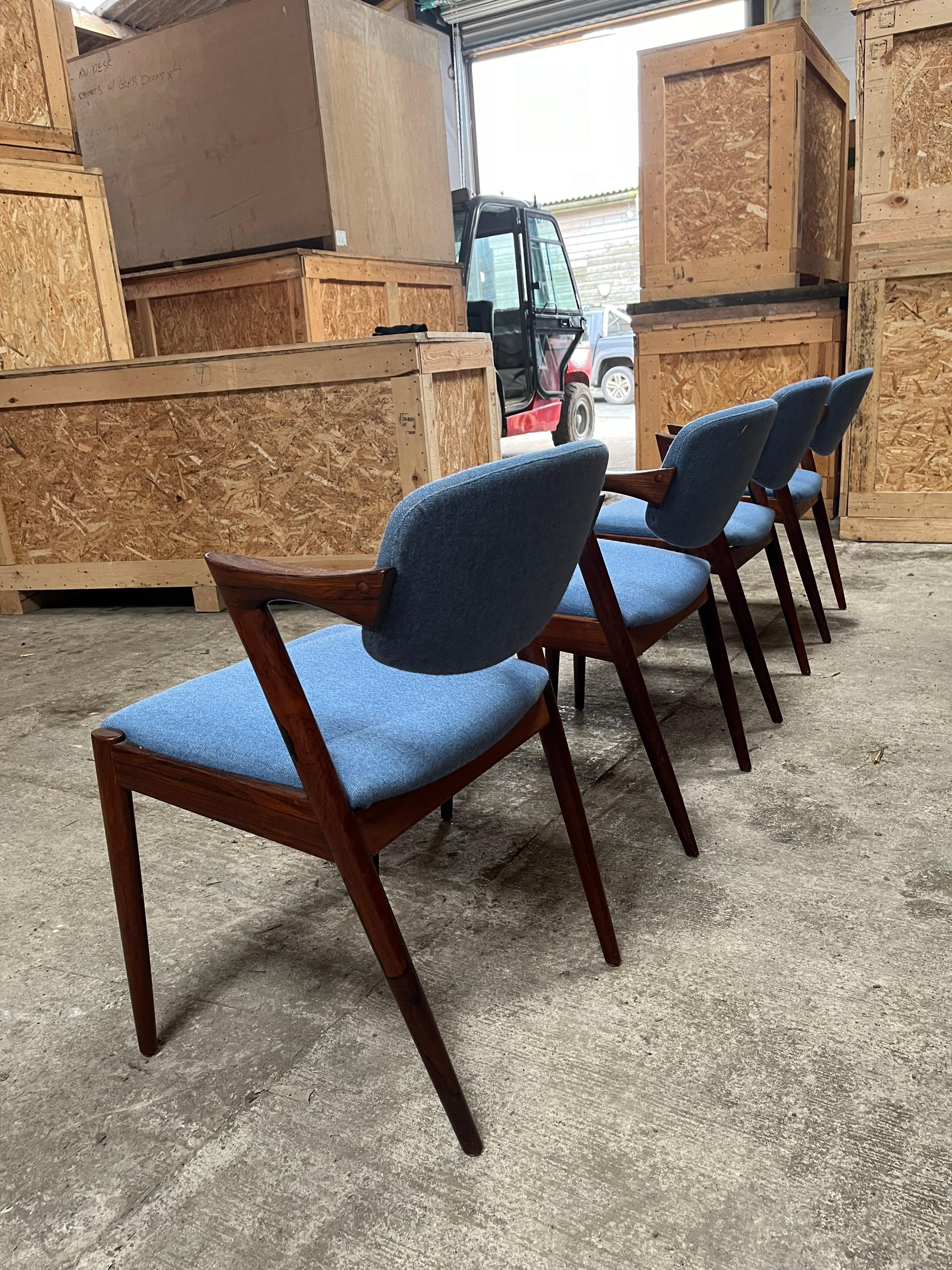 Mid-20th Century Set of 4 Kai Kristiansen chairs  For Sale