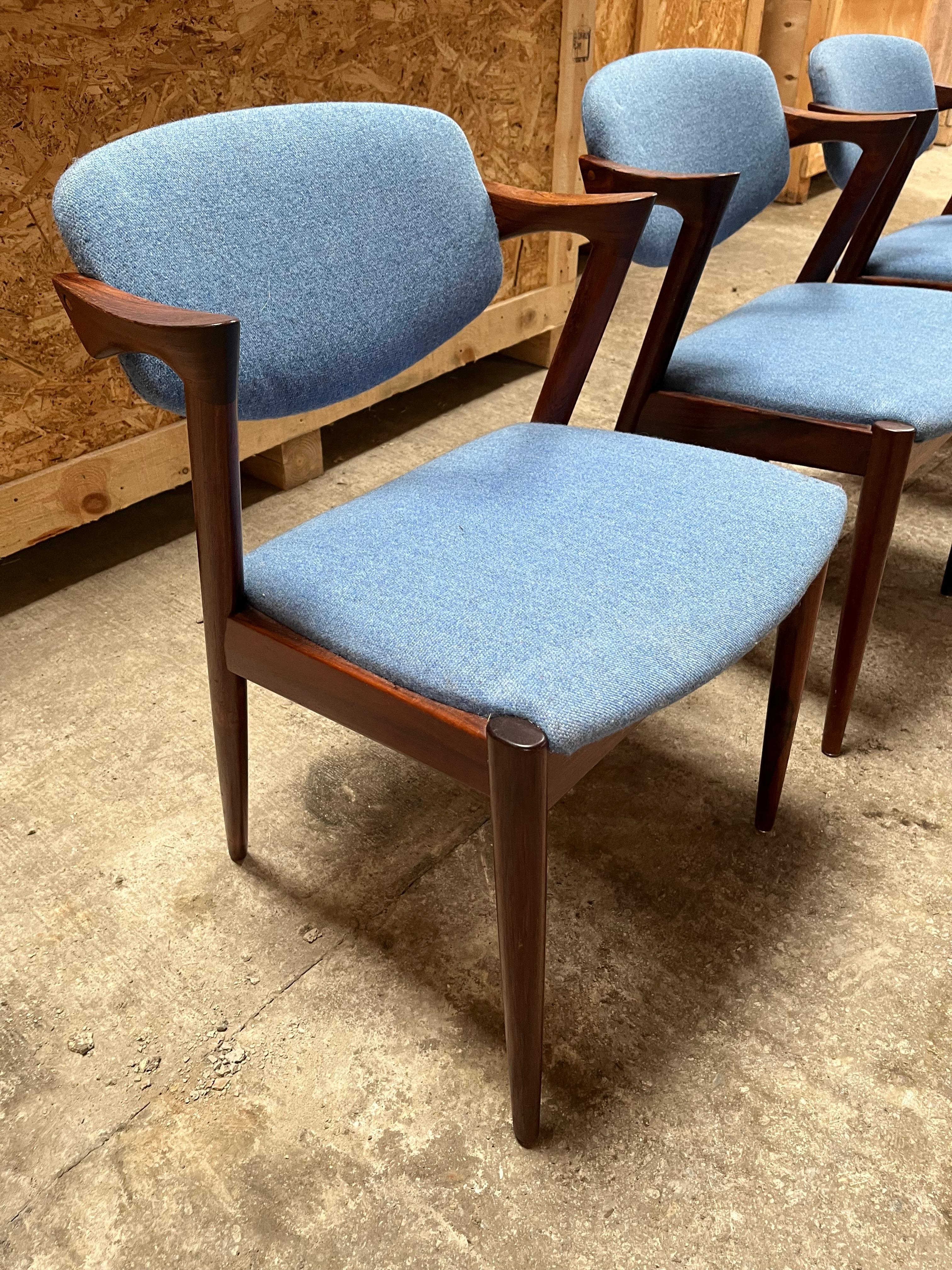 Wool Set of 4 Kai Kristiansen chairs  For Sale