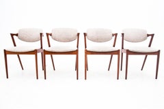 Set of 4 Kai Kristiansen chairs, model 42, 1960s