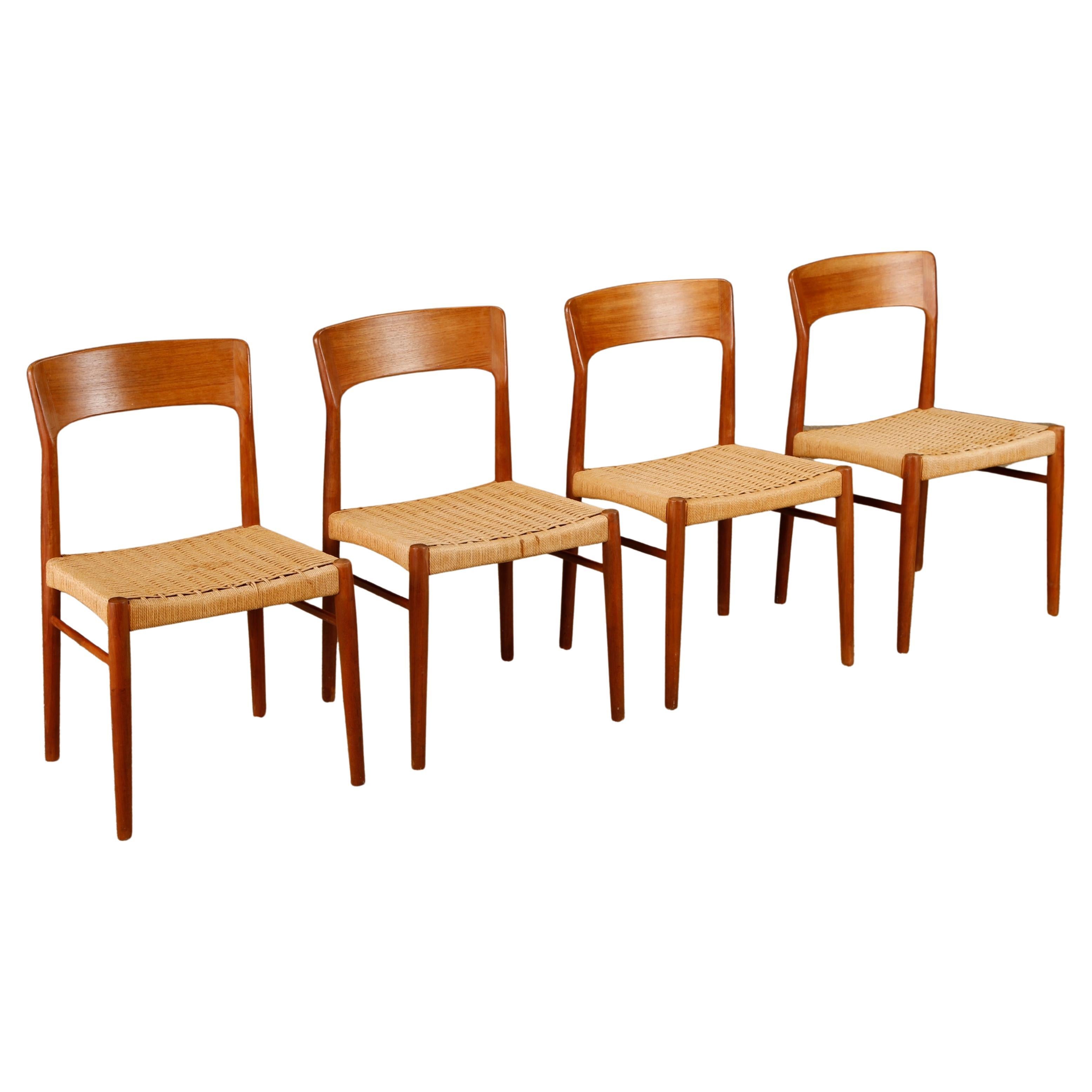 Set of 4 Kai Kristiansen for K.S. Møbler Teak Dining Chairs, Denmark, 1960s