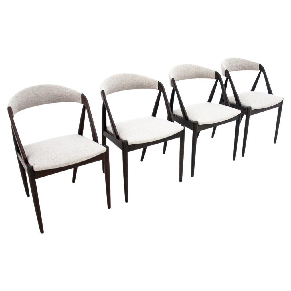 Set of 4 Kai Kristiansen Model 31 Teak Dining Room Chairs, after renovation