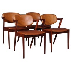 Set of 4 Kai Kristiansen Model 42 Dining Chairs, Rosewood