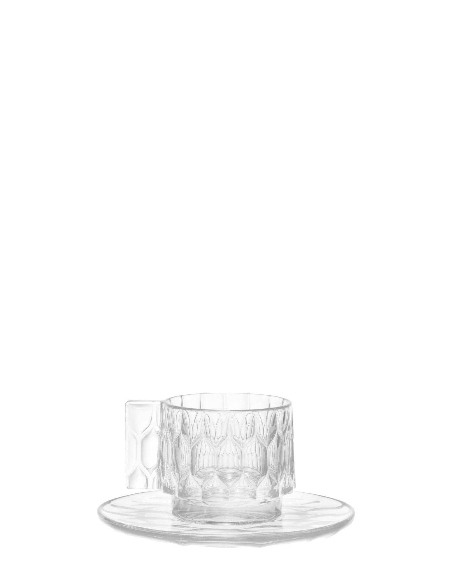 The Jellies Family, which heralded a new way of perceiving tableware by using transparent products moulded with various relief patterns, has been expanded to include new elements such as coffee services.

Dimensions: Width 4.65 in.; Height 2.15