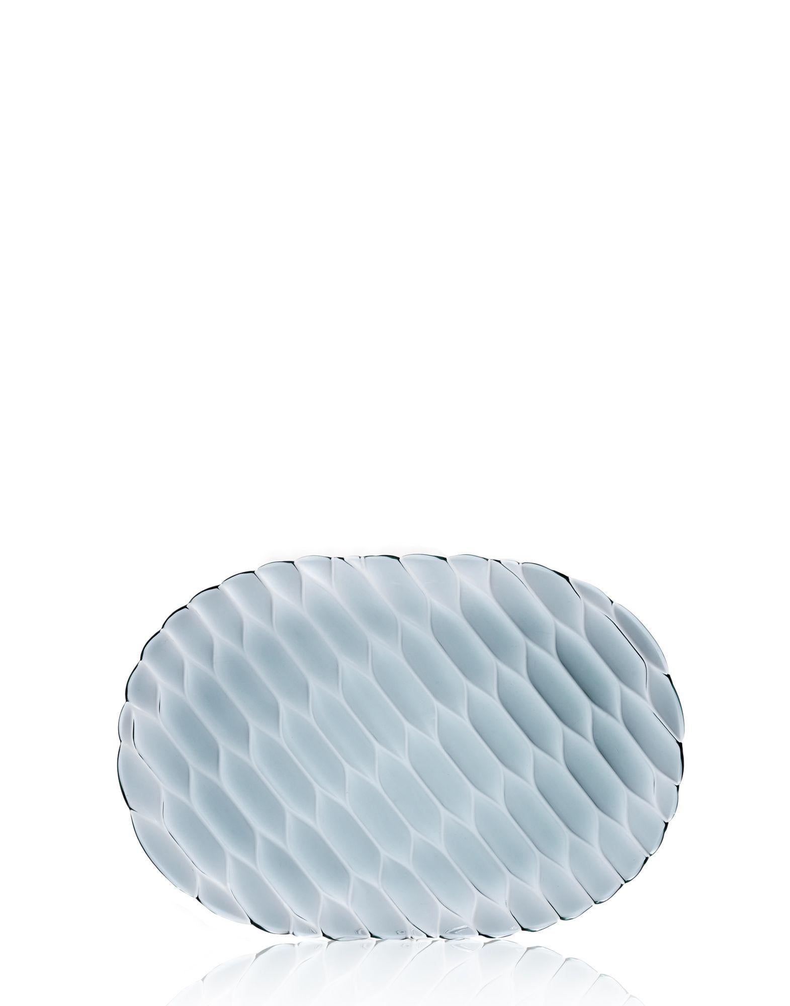 Modern Set of 4 Kartell Jellies Oval Trays in Light Blue by Patricia Urquiola For Sale