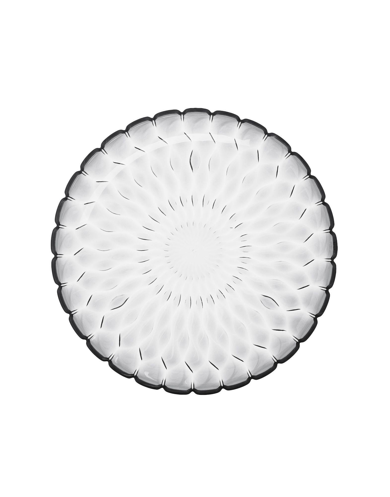 Modern Set of 4 Kartell Jellies Round Trays in Crystal by Patricia Urquiola For Sale