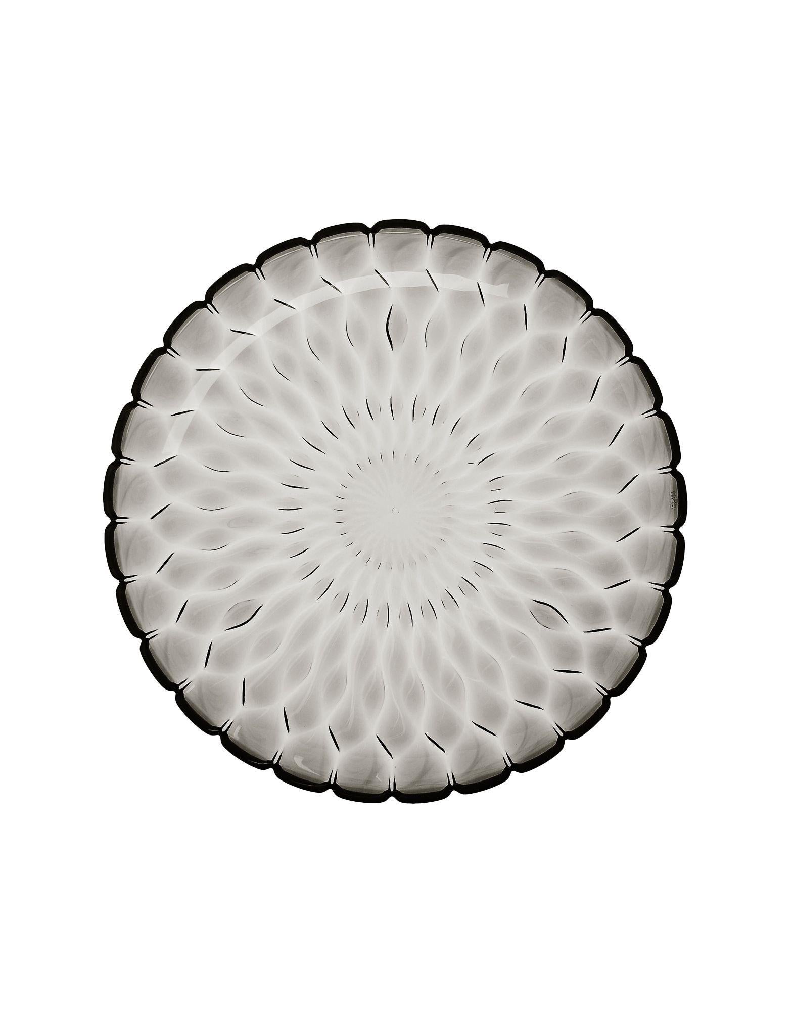 Modern Set of 4 Kartell Jellies Round Trays in Smoke by Patricia Urquiola For Sale