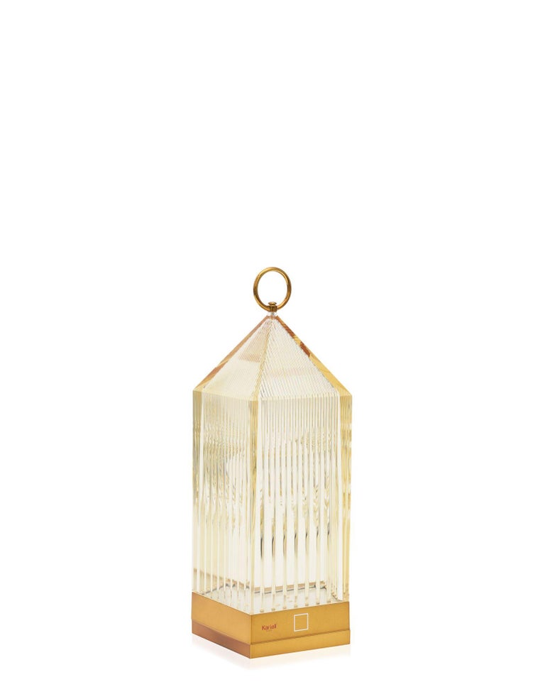 Set of 4 Kartell Lantern Table Lamps in Amber by Fabio Novembre For