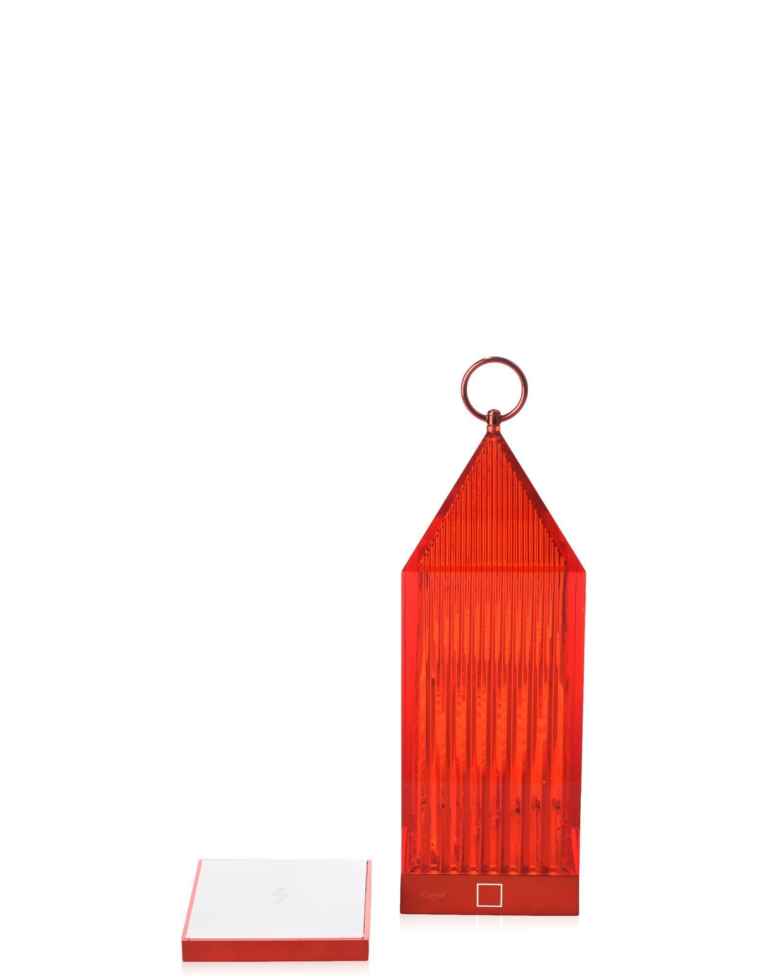 Modern Set of 4 Kartell Lantern Table Lamps in Red by Fabio Novembre For Sale