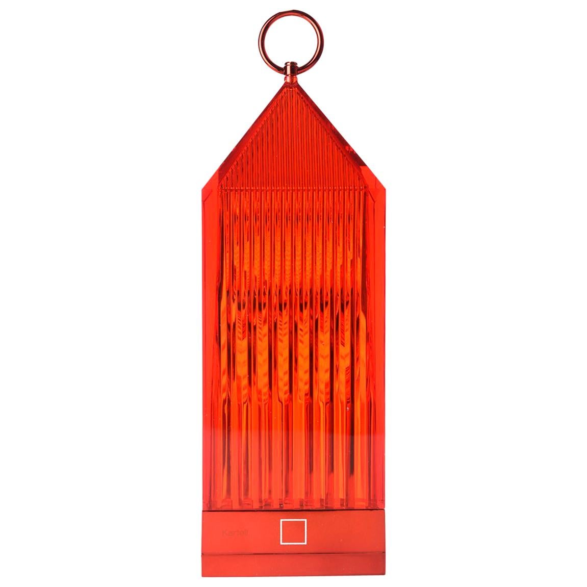 Set of 4 Kartell Lantern Table Lamps in Red by Fabio Novembre For Sale