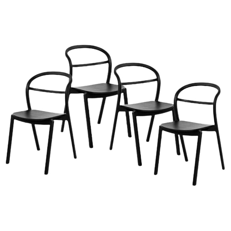 Set of 4, Kastu Black Chairs by Made by Choice For Sale