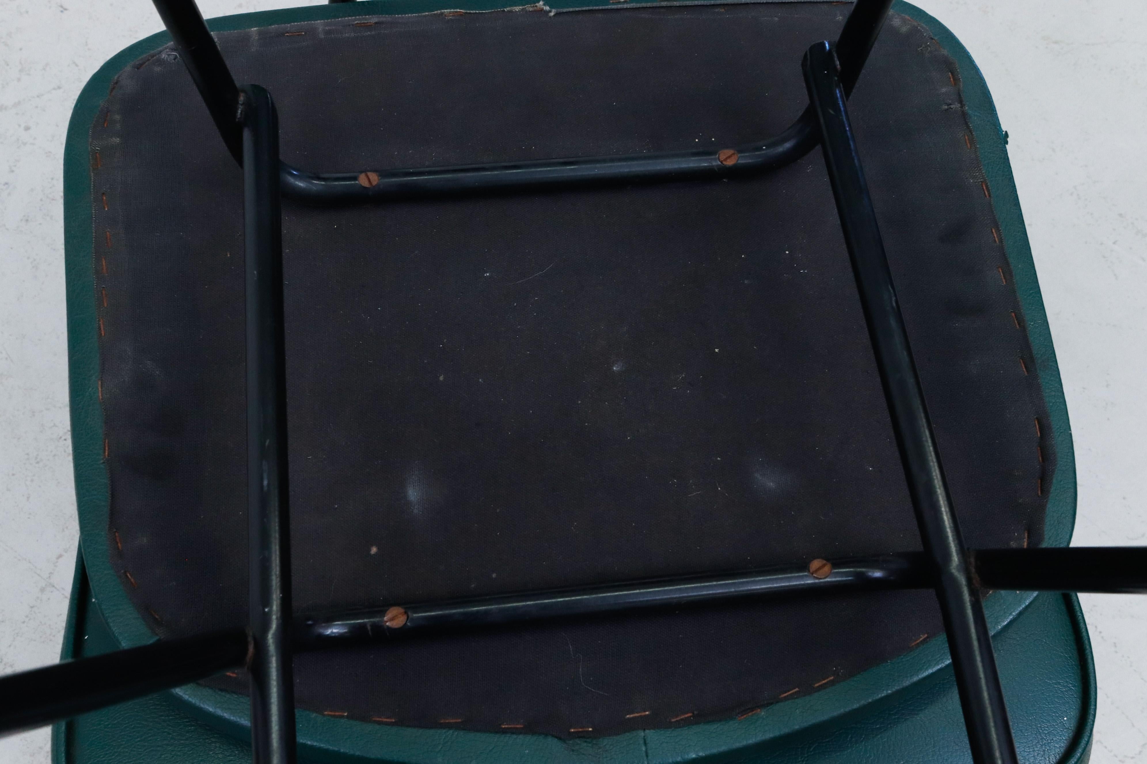 Set of 4 Kembo/Gijs van der Sluis Green Dining Chairs, 1950's 8
