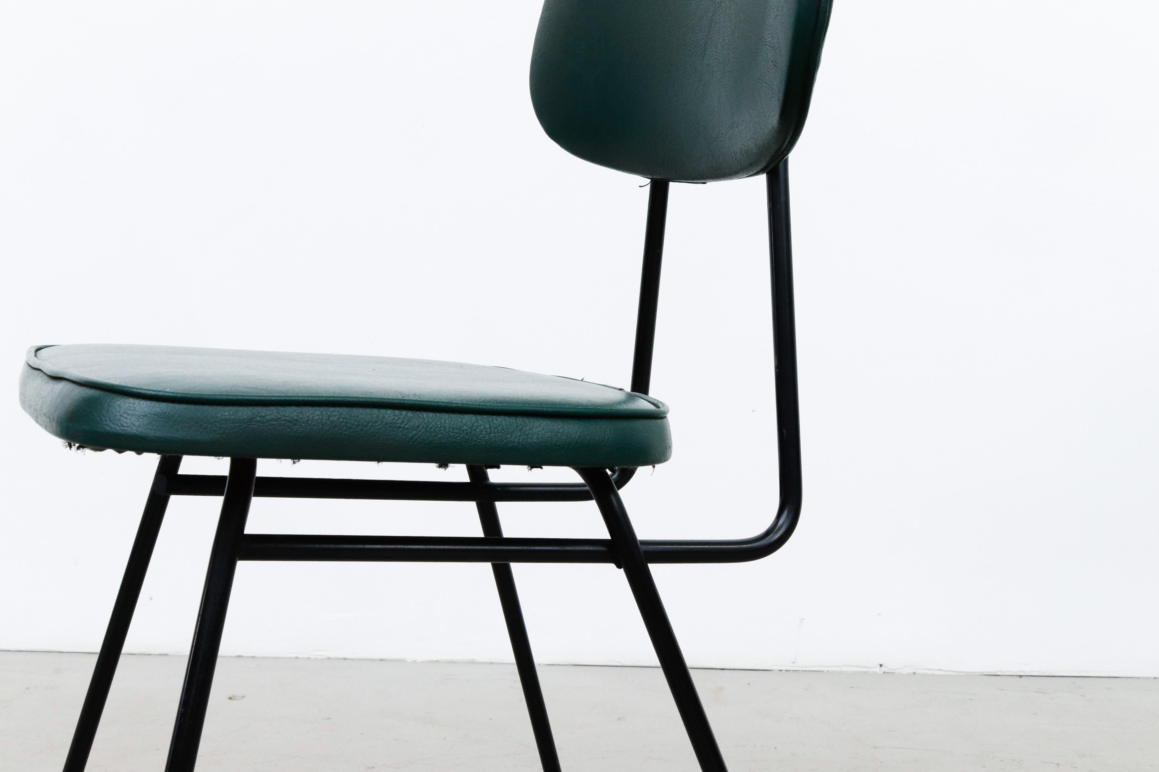 Set of 4 Kembo/Gijs van der Sluis Green Dining Chairs, 1950's 1